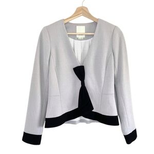 Anthropologie Elevenses Felted Wool Knit Blazer Jacket Bow Tie